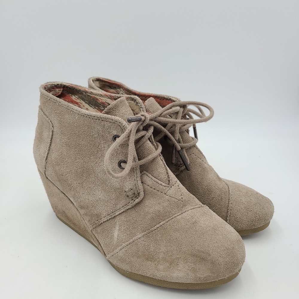Toms 2.5" Wedge Bootie Women's 5 (tan)
